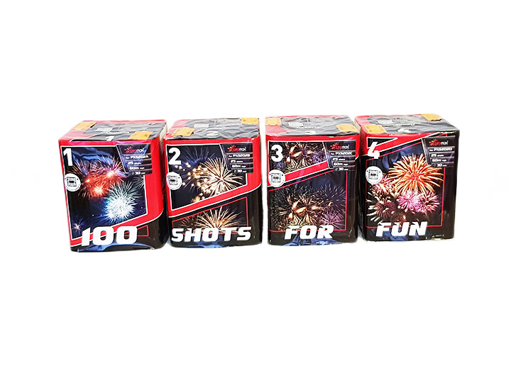 100 SHOTS FOR FUN 100 strel / 30 mm - Ognjemetna baterija