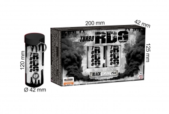 Črna turbo dimna bomba z varovalko na poteg 5 kosov