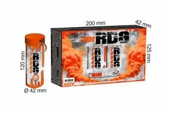 Oranžna turbo dimna bomba z varovalko na poteg 5 kosov